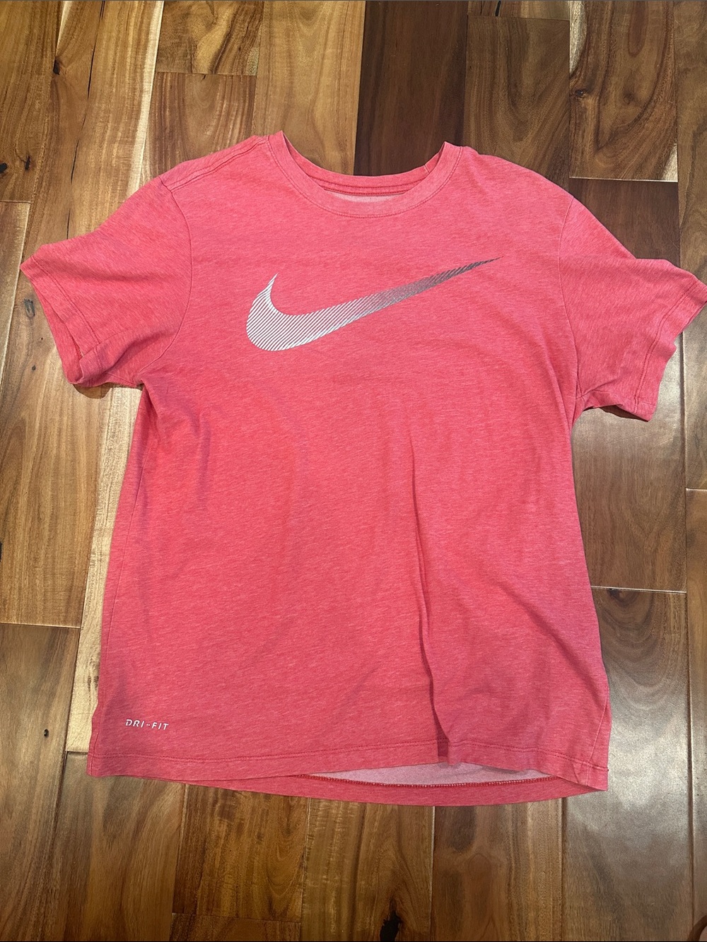 Nike Coral Red Dri-FIT Short Sleeve Tee with Silver Swoosh